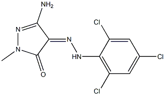 (4Z)-3-AMINO-1-METHYL-1H-PYRAZOLE-4,5-DIONE 4-[(2,4,6-TRICHLOROPHENYL)HYDRAZONE] Struktur