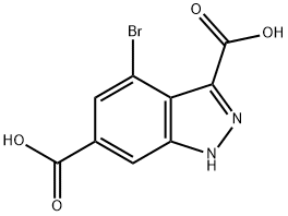 4-BROMO-3,6-(1H)INDAZOLE DICARBOXYLIC ACID Struktur