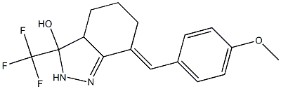 3,3A,4,5,6,7-HEXAHYDRO-3-HYDROXY-7-(E)-(P-METHOXYBENZYLIDENE)-3-TRIFLUOROMETHYL-2H-INDAZOLE Struktur