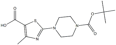 2-(4-(TERT-BUTOXYCARBONYL)PIPERAZIN-1-YL)-4-METHYLTHIAZOLE-5-CARBOXYLIC ACID Struktur