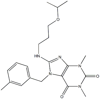 8-[(3-ISOPROPOXYPROPYL)AMINO]-1,3-DIMETHYL-7-(3-METHYLBENZYL)-3,7-DIHYDRO-1H-PURINE-2,6-DIONE Struktur
