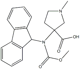 3-(9H-FLUOREN-9-YLMETHOXYCARBONYLAMINO)-1-METHYL-PYRROLIDINE-3-CARBOXYLIC ACID Struktur