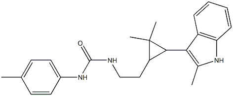 N-{2-[2,2-DIMETHYL-3-(2-METHYL-1H-INDOL-3-YL)CYCLOPROPYL]ETHYL}-N'-(4-METHYLPHENYL)UREA Struktur