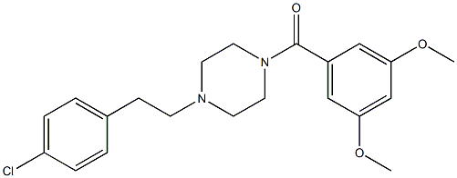 1-(3,5-DIMETHOXYBENZOYL)-4-(4-CHLOROPHENYLETHYL)PIPERAZINE Struktur