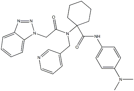1-(2-(1H-BENZO[D][1,2,3]TRIAZOL-1-YL)-N-(PYRIDIN-3-YLMETHYL)ACETAMIDO)-N-(4-(DIMETHYLAMINO)PHENYL)CYCLOHEXANECARBOXAMIDE Struktur
