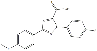1-(4-FLUOROPHENYL)-3-(4-METHOXYPHENYL)-1H-PYRAZOLE-5-CARBOXYLIC ACID Struktur
