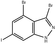 3,4-DIBROMO-6-IODO (1H)INDAZOLE Structure