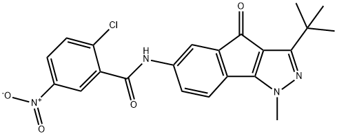 N-(3-(TERT-BUTYL)-1-METHYL-4-OXOINDENO[2,3-D]PYRAZOL-6-YL)(2-CHLORO-5-NITROPHENYL)FORMAMIDE Struktur