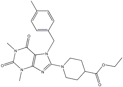 ETHYL 1-(1,3-DIMETHYL-7-(4-METHYLBENZYL)-2,6-DIOXO-2,3,6,7-TETRAHYDRO-1H-PURIN-8-YL)PIPERIDINE-4-CARBOXYLATE Struktur
