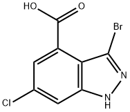 3-BROMO-6-CHLORO-4-INDAZOLECARBOXYLIC ACID Struktur