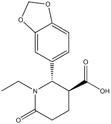 (2S,3S)-2-(1,3-BENZODIOXOL-5-YL)-1-ETHYL-6-OXOPIPERIDINE-3-CARBOXYLIC ACID Struktur