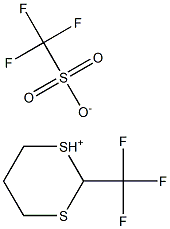 2-TRIFLUOROMETHYL-1,3-DITHIANYLIUM TRIFLUOROMETHYLSULFONATE Struktur