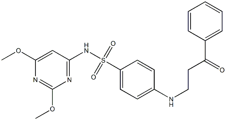 N-(2,6-DIMETHOXY-4-PYRIMIDINYL)-4-[(3-OXO-3-PHENYLPROPYL)AMINO]BENZENESULFONAMIDE Struktur