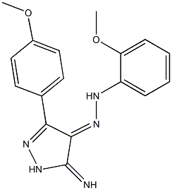 (4E)-5-IMINO-3-(4-METHOXYPHENYL)-1,5-DIHYDRO-4H-PYRAZOL-4-ONE (2-METHOXYPHENYL)HYDRAZONE Struktur