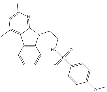 N-[2-(2,4-DIMETHYL-9H-PYRIDO[2,3-B]INDOL-9-YL)ETHYL]-4-METHOXYBENZENESULFONAMIDE Struktur