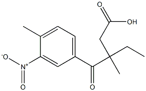 3-METHYL-3-(4-METHYL-3-NITRO-BENZOYL)-PENTANOIC ACID Struktur