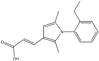 (2E)-3-[1-(2-ETHYLPHENYL)-2,5-DIMETHYL-1H-PYRROL-3-YL]ACRYLIC ACID Structure