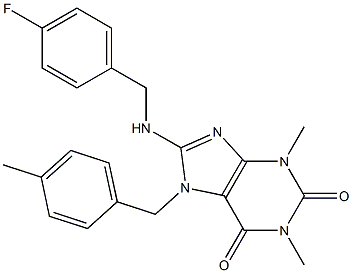 8-[(4-FLUOROBENZYL)AMINO]-1,3-DIMETHYL-7-(4-METHYLBENZYL)-3,7-DIHYDRO-1H-PURINE-2,6-DIONE Structure
