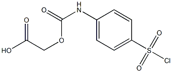(4-CHLOROSULFONYL-PHENYLCARBAMOYLOXY)-ACETIC ACID Struktur