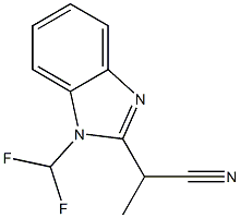 2-[1-(DIFLUOROMETHYL)-1H-BENZIMIDAZOL-2-YL]PROPANENITRILE Struktur