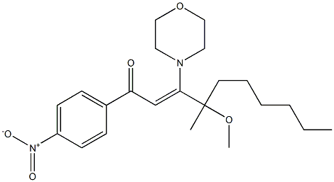 4-METHOXY-4-METHYL-3-MORPHOLIN-4-YL-1-(4-NITRO-PHENYL)-DEC-2-EN-1-ONE Struktur
