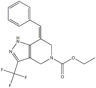 7-(E)-BENZYLIDENE-5-ETHOXYCARBONYL-4,5,6,7-TETRAHYDRO-3-(TRIFLUOROMETHYL)PYRAZOLO-[4,3-C]-PYRIDINE Struktur
