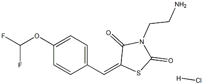 (5E)-3-(2-AMINOETHYL)-5-[4-(DIFLUOROMETHOXY)BENZYLIDENE]-1,3-THIAZOLIDINE-2,4-DIONE HYDROCHLORIDE Struktur