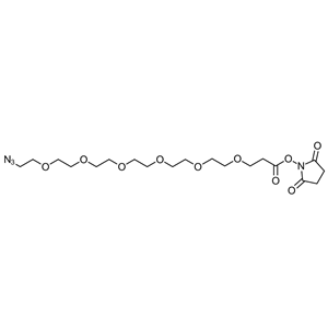 Azido-PEG5-NHS Ester，N3-PEG5-NHS，疊氮-五聚乙二醇-琥珀酰亞胺