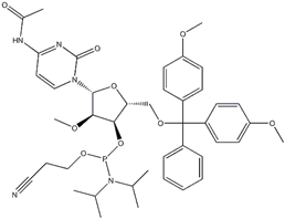 N-乙?；?5'-O-(4,4-二甲氧基三苯甲基)-2'-O-甲基胞苷-3'-(2-氰基乙基-N,N-二異丙基)亞磷酰胺