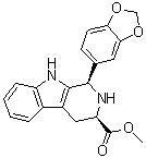 CAS 登錄號(hào)：171596-41-1, (1R,3R)-1-(1,3-苯并二氧雜環(huán)戊烯-5-基)-2,3,4,9-四氫-1H-吡啶并[3,4-b]吲哚-3-羧酸甲酯